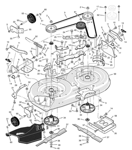 Mower Housing Diagram and Parts List for 425001X8B 2004 Briggs and Stratton Lawn Tractor